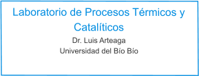 Laboratorio de Procesos Térmicos y Catalíticos Dr. Luis Arteaga Universidad del Bío Bío